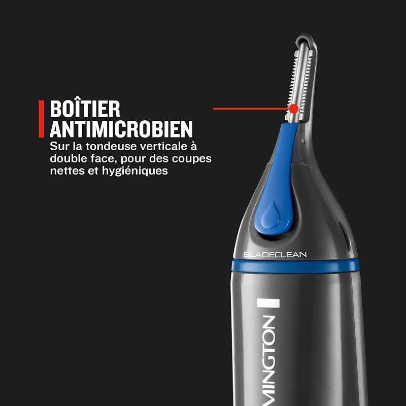 NE3850 Tondeuse-nez [antimicrobienne] série Nano (tête rotative double face, peigne à sourcils, nettoyage facile et rapide), l'emballage peut varier