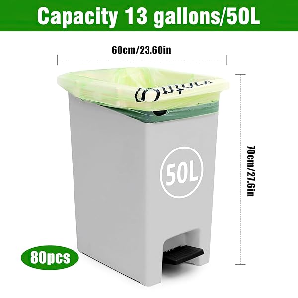 13 GALLON THICKEN HEAVY DUTY DRAWSTRING TRASH BAGS – 80 COUNT, TALL FOR KITCHEN, BATHROOM, OFFICE & BEDROOM