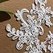 2 Pcs Raw White Flower Lace Patches for Wedding Dress DIY Clothing Flower Applique Collar Material