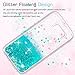 LeYi for Galaxy S6 Case with Tempered Glass Screen Protector [2 Pack] for Girls Women, Glitter Bling Shiny Moving Quicksand Liquid Clear TPU Protective Phone Cover Case for Samsung Galaxy S6 Turquoise