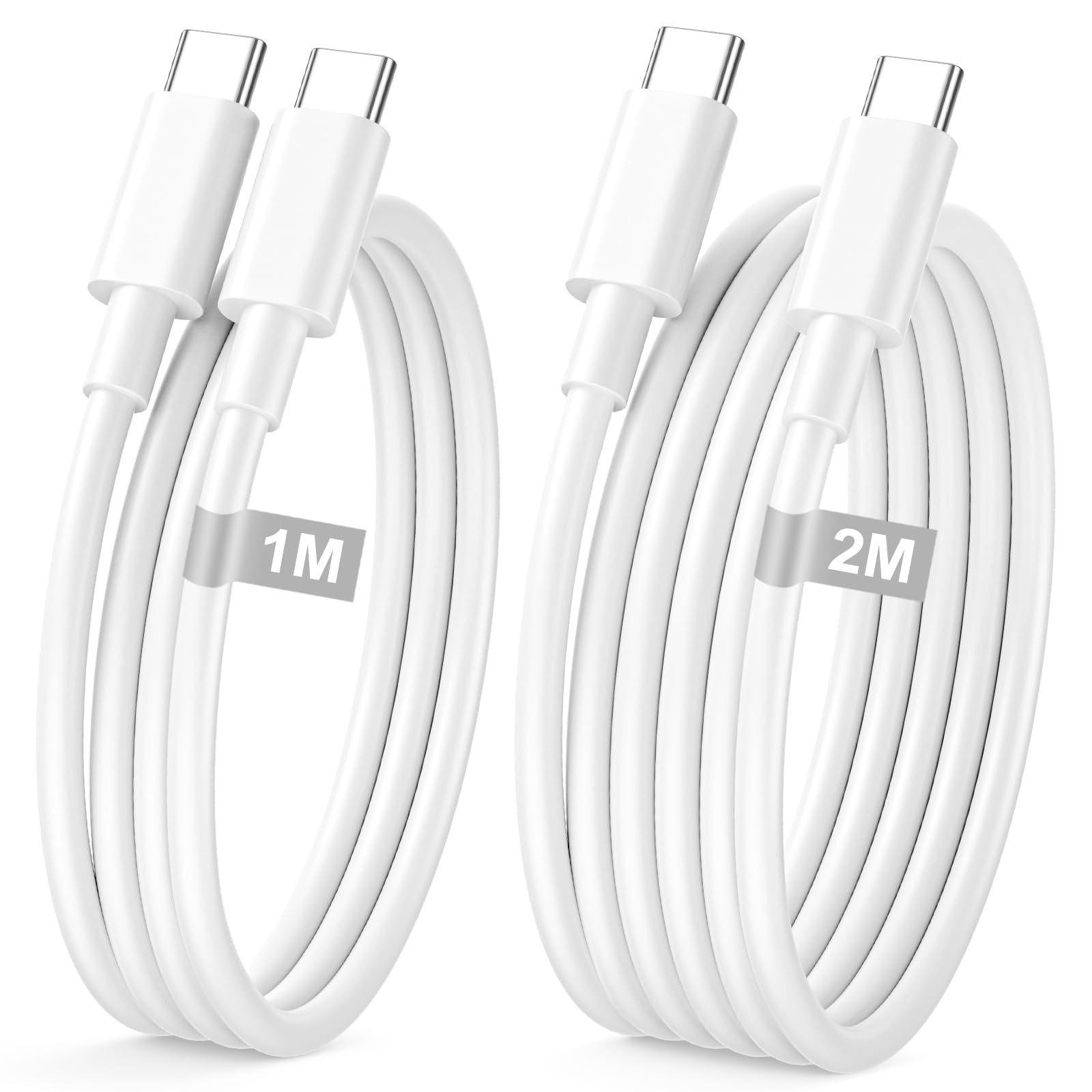 USB C Kabel 1M+2M 2Pack, 60W iPhone 17 16 15 Ladekabel USB C Schnellladekabel Ladekabel Typ C ladekabel Handy Aufladekabel für iPhone 17 Air 16E 16 15 17 Pro Max Plus, iPad Pro Air Mini, Samsung
