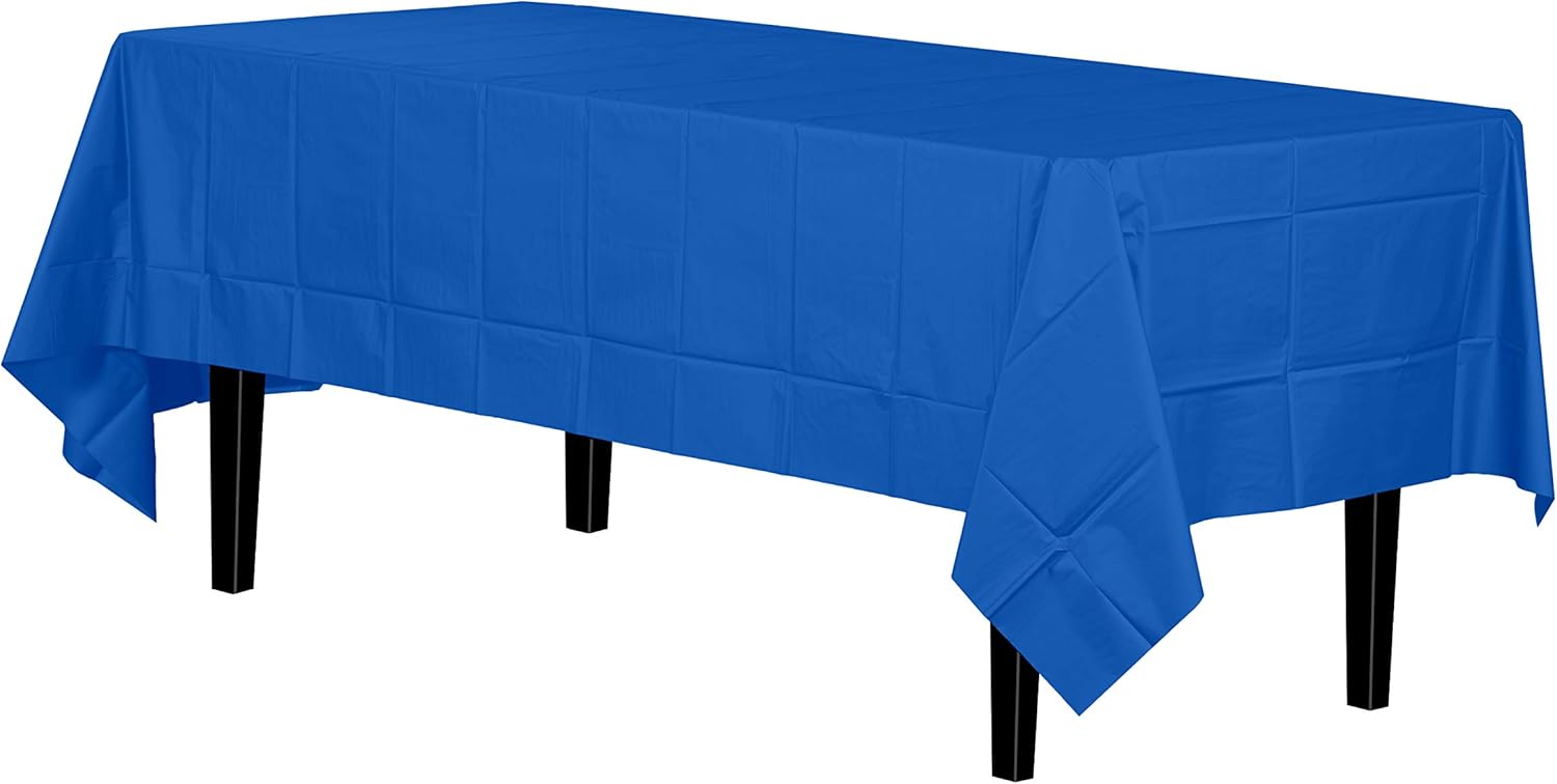 Exquisite 12-Pack Premium Plastic 54-Inch-by-108-Inch Rectangle Tablecloth, Ivory: Kitchen & Dining