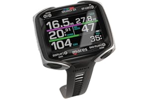 Mares Quad Ci Wrist Dive Computer (Black/Silver) - Activity Tracking Watch w/Multiple Dive Modes