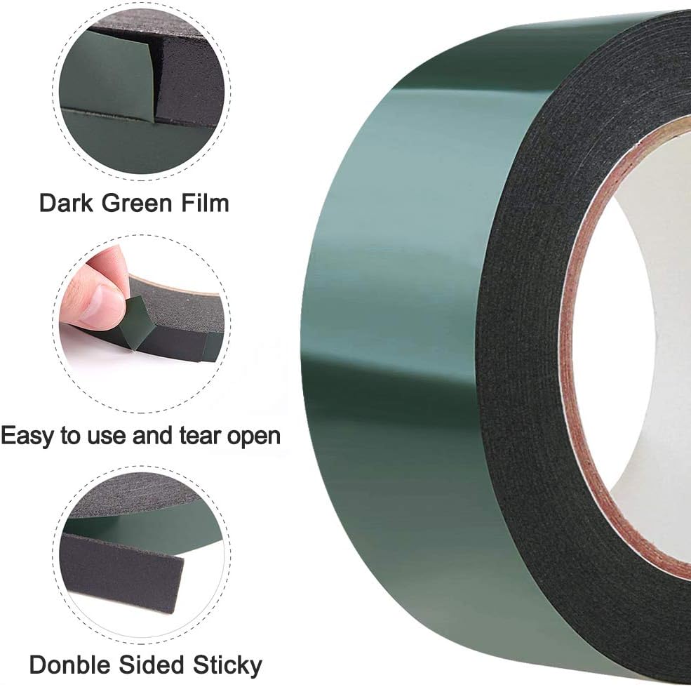 WooZuu 10m×50mm Black Foam Tape Double Sided Sponge Tape Waterproof Mounting Self Adhesive Tape Rolls, 10m X 50mm - Image 5