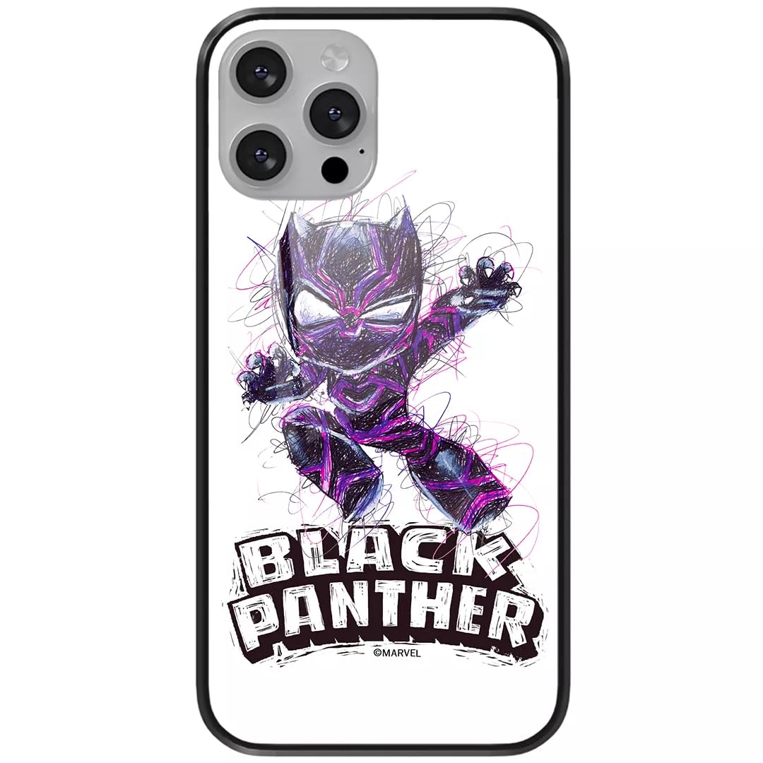 ERT GROUP mobile phone case for Apple Iphone 13 MINI original and officially Licensed Marvel pattern Black Panther 017 made of hardened glass, optimally adapted to the mobile phone, protective cover