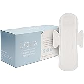 LOLA Cotton Pads - Ultra Thin Pads with Wings - Organic Cotton Hypoallergenic Material - Organic Panty Liners - 36 Count, Regular