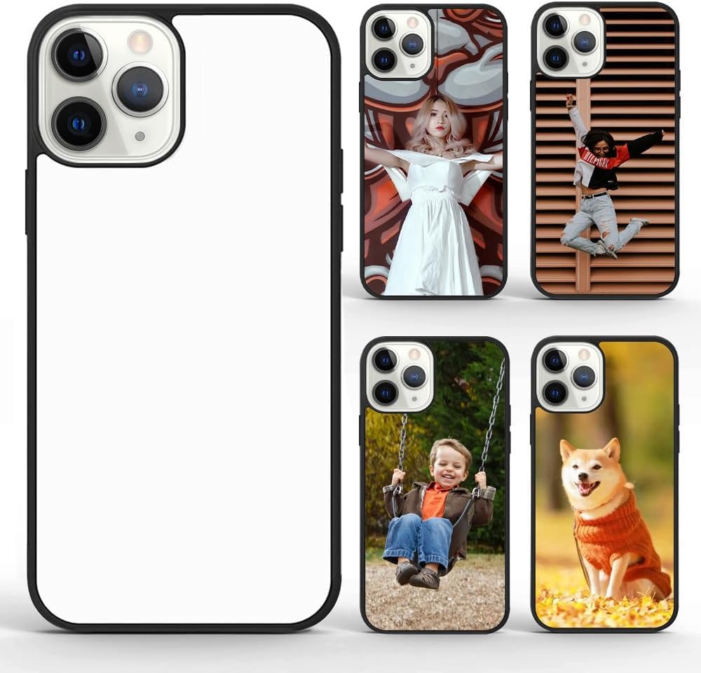 FOQENCCI 5 Piece Sublimation Blanks Case Compatible for iPhone 11 Pro Max Blank Printable Custom Phone Case Soft TPU + Hard PC Anti-Slip Shockproof Protective Cover DIY Phone Cases 6.7 inch