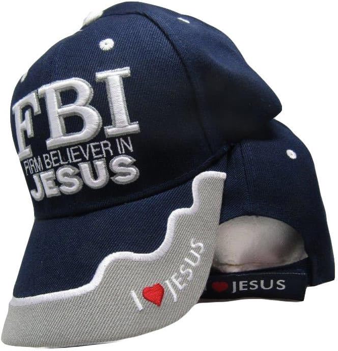 FBI Firm Believer in Jesus Christ Christian Dark Navy Blue Embroidered Cap Hat by I.E.Y.Online-Store