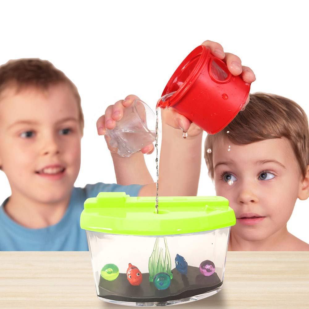 ArtCreativity 3 Inch Growing Aquarium Toy for Kids - Set of 3 - Fish Grow 5X Bigger in Water - Fun Expanding Animals - Best Gift Idea, Birthday Party Favor for Boys and Girls - Assorted Neon Colors