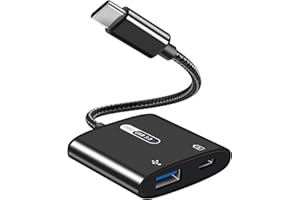 USB C OTG Adapter with Power, 2 in 1 USB C to USB with 60W PD Charging Adapter Compatible with iPad Pro, Dell XPS, Galaxy S21