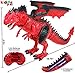 Kiddie Play Remote Control Dinosaur Toys LED Light Up Walking Dragon Roaring and Spraying Smoke Realistic t rex Dinosaur Toys for Boys and Girls 3-12 Years