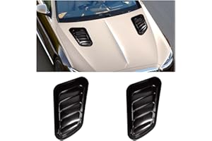 Dickno 2PCS Car Hood Air Vent Cover, Universal Automotive Bonnet Air Vents Engine Hood Scoop, Front Air Vents Engine Hood Cover Trim, Vehicle Exterior Decor Accessories for Most Cars (Black)