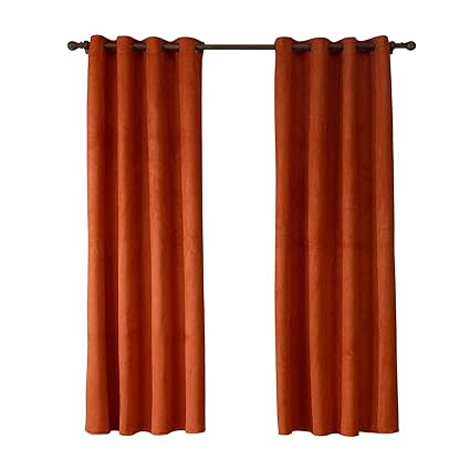 2 Panels Blackout Curtains Soft Faux Suede Thermal Insulated Room