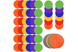 NIZIYI 48PCS Spot Markers 9 Inch Floor Spots with Bag Non Slip Vinyl Poly Flat Field Cones Poly Dots Agility Markers for Spor