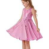 GRACE KARIN Gold Dress for Girls Sparkly Sequin Fancy Party Formal Homecoming Birthday Sleeveless