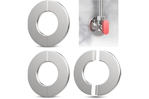 Wall Split Flange, HONSNKS 3Pcs Self Adhesive Round Escutcheon Plate 304 Stainless Steel Wall-mounted Pipe Hole Cover for Various Pipes (34mm/1.34inch ID)