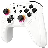linhugame Wireless Controller For Switch,Compatible with switch 2/switch/lite/OLED/steam/PC, Hall Effect joysticks,6-Axis Gyro,Turbo,1000mAh Battery, Programmable Back Buttons (black and white)