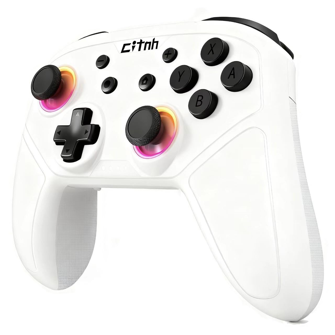 linhugame Wireless Controller For Switch,Compatible with switch 2/switch/lite/OLED/steam/PC, Hall Effect joysticks,6-Axis Gyro,Turbo,1000mAh Battery, Programmable Back Buttons (black and white)