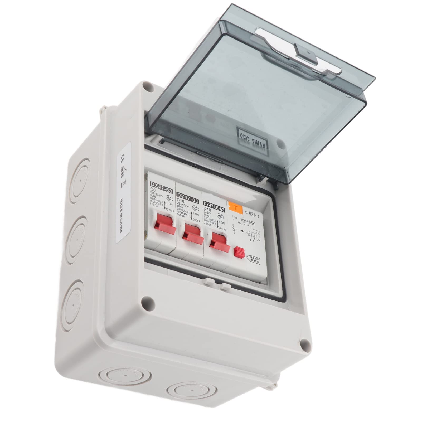 2 Way Consumer Unit Leak Protection Switch Circuit Breaker Panel for Garage Caravan 40A 30mA RCD 2MCB 6a16A