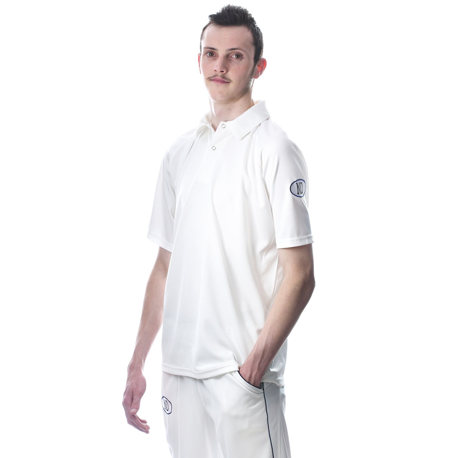 ND Sports Unisex Cricket Short Sleeve T-Shirt, Small, White