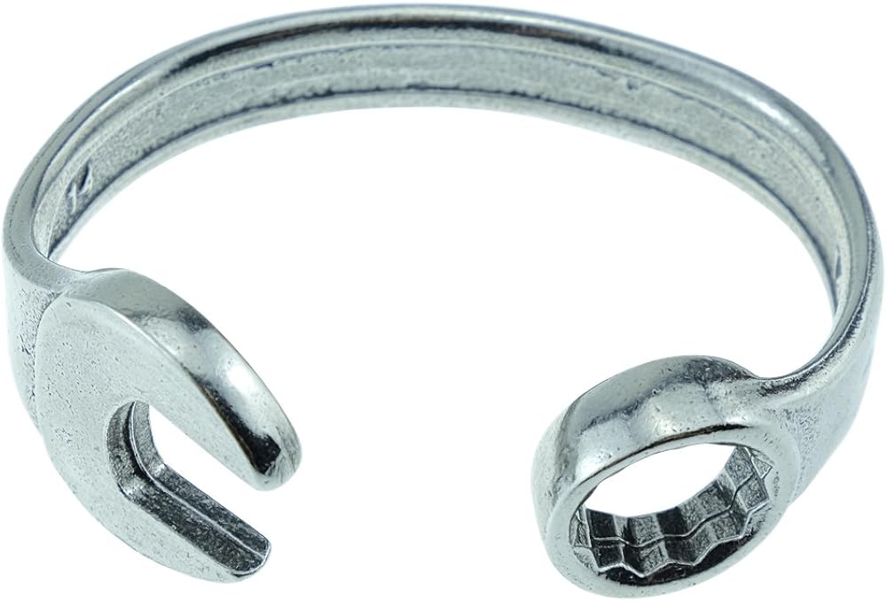 Pirantin 19th Anniversary Idea For Husband - Spanner Bangle Bracelet - Men's Anniversary Stamped With 19 YEARS - Image 3