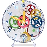 Lily's Home 31 Pieces Do-It-Yourself Children's First Puzzle Clock Kit, No Batteries Required, Learn How Clock Gears Work, Colorful and Educational Gift for Kids, Mechanical, Multi-Colored