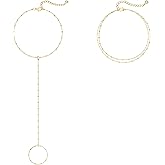 CHESKY 14K Gold Plated Hand Chain Bracelets for Women Set - Dainty Finger Ring Bracelet Stack Adjustable Hand Chains Durable Beaded Bracelets Trendy Simple Body Jewelry Gift for Women