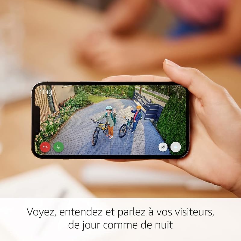 Caméra extérieure sans fil (Stick Up Cam)| Caméra de surveillance wifi HD sur batterie, audio bidirectionnel, détection de mouvements, fonctionne avec Alexa | Essai Ring Home gratuit 30 j.