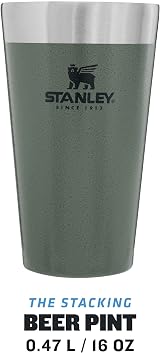 STANLEY Adventure Stacking Beer Pint 0.47L Stainless Steel Travel Mug Green view 2