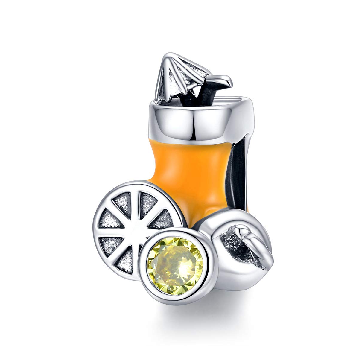 Bijoux Blu Summer Holiday Series Lemon Juice Charm 925 Sterling Silver Emale Metal Beads for Women Original Bracelet Bangle