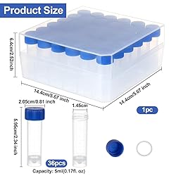 OLYCRAFT 36Pcs 5ml Cryo Tubes Plastic Vials with