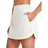 G4Free A Line Golf Skirts for Women 15'' Elastic High Waisted Tennis Skorts Soft Casual Athletic Inner Shorts 4 Pockets