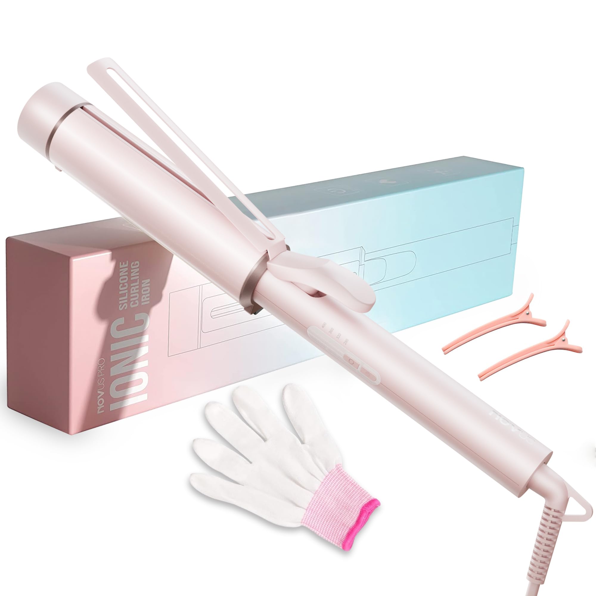 Photo 1 of 1.5 Inch Extra Large Curling Wand for Long Hair - Ceramic Tourmaline Barrel with 40000000 Negative Ions, Defined Curls and Easy to Use with Temperature Control for All Hair Types