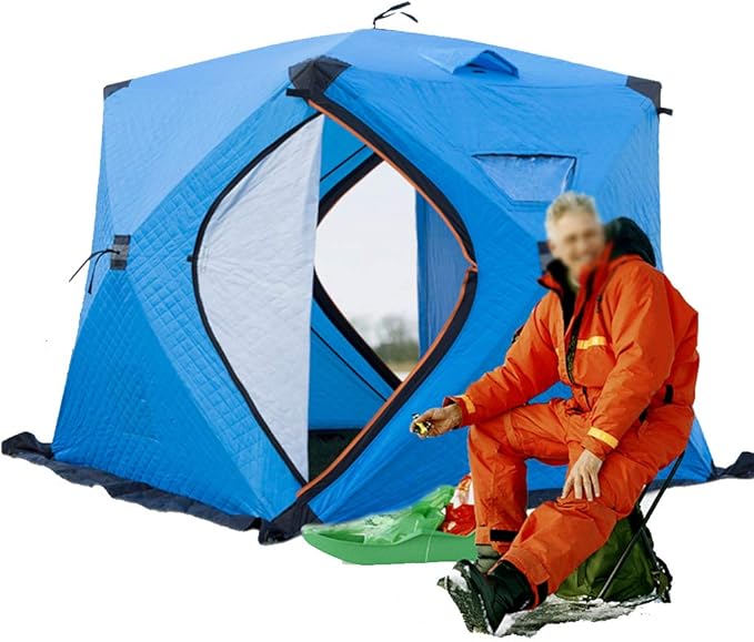 OUYA Portable Tente de pêche d'hiver, Tente de Camping, abri de pêche sur Glace 4 Personnes