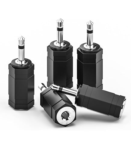 Pack De 5 Adaptadores De Audio 3.5mm Estéreo A Mono - Conector Macho A Hembra, Chapados En Oro, Para Mejor Sonido