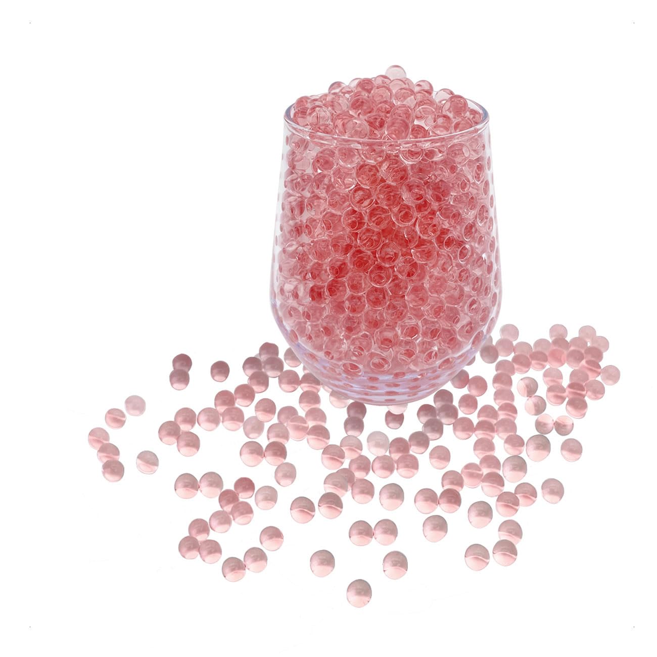 KONFEN Water Beads 20000 Pcs Water Gel Soil, Red Crystal Beads Gel Ball Vase Fillers for Home Decorations (Red, 100g, 7-8mm)