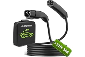 TRFIKNE Tesla Extension Cord 21ft, High Power Max AC 50A 12KW Charging Cord with NACS Plug, Reliable EV Extension Charging Cable for Model 3/Y/S/X/Cybertruck, Works with Tesla Mobile Connector & Wall Charger