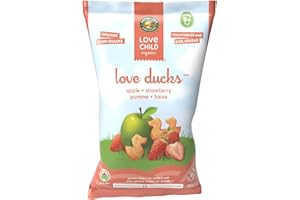 Love Child Organics Love Ducks Apple + Strawberry Corn Snacks, 30 g (Pack of 1), Gluten Free, by Nature's Path