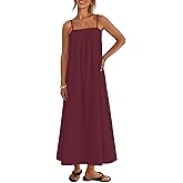 MEROKEETY Women's Boho Maxi Dresses 2026 Spaghetti Straps Spring Summer Sundress Casual Beach Vacation Long Dresses