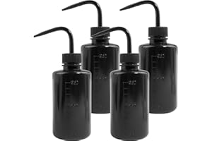 Grosun 4 Packs Tattoo Wash Bottle Water Squirt Squeeze Diffuser Bottles (Black, 250ml)