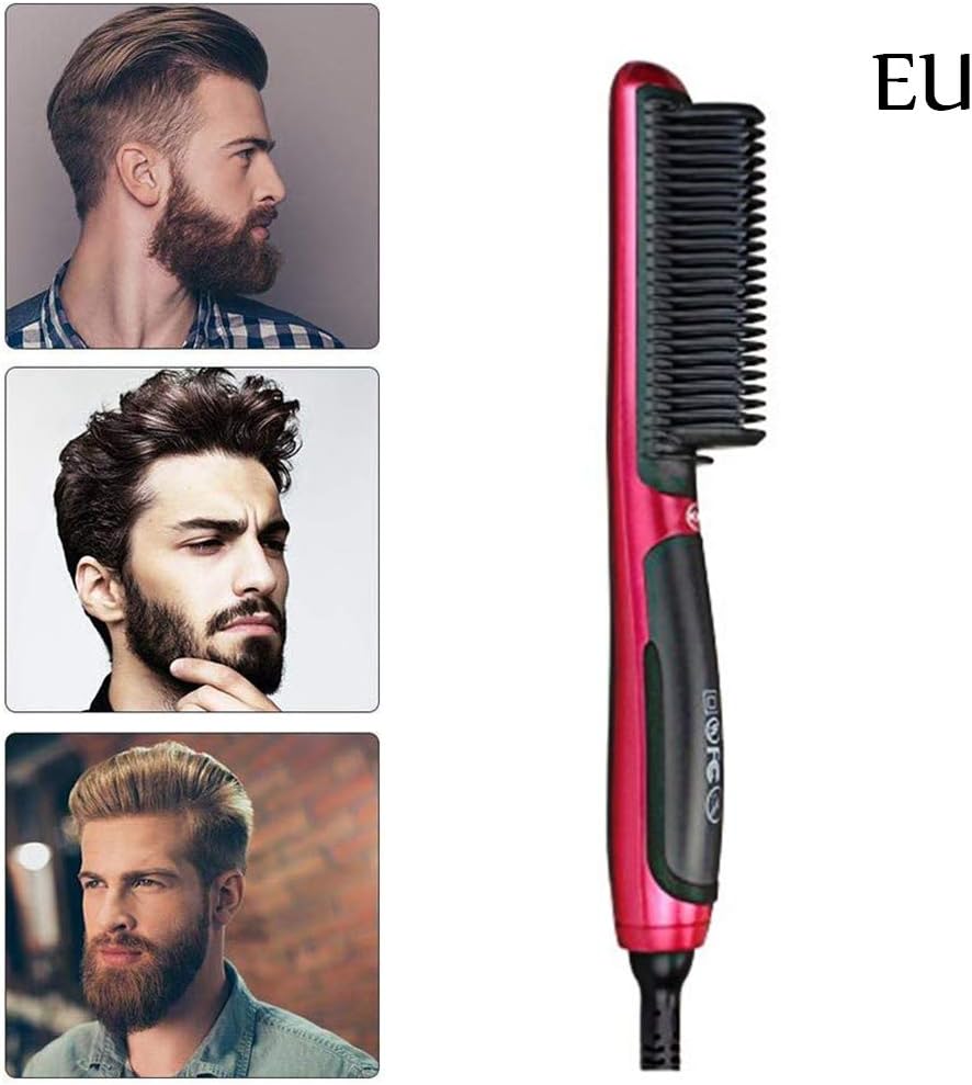 Sapphery Quick Beard Straightener Portable Men Fast Beard Smoothing Comb LCD Display Ceramic Hair Comb