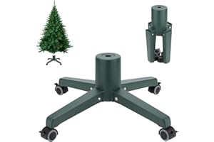 Hammrit Rolling Christmas Tree Stand with Wheels, Artificial Christmas Tree Stand Fits up to 7.5 Ft Trees, No Installation Artificial Xmas Tree Stand Foldable Movable Universal Christmas Tree Base