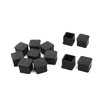 16pack Black Anwenk 1x1 Square Chair Leg Floor Protectors 1inch 1