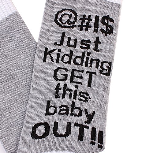 Non-Skid Push Socks,Labor Delivery Hospital Maternity Inspirational Pregnant Push Socks Baby Shower Gift for the Mom to Be (Grey)