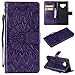 Samsung Note 9 Case,Galaxy Note 9 Wallet Case,Galaxy Note 9 Flip Case PU Leather Emboss Mandala SUN Flower Folio Magnetic Kickstand Cover with Card Slots for Samsung Galaxy Note 9 Purple