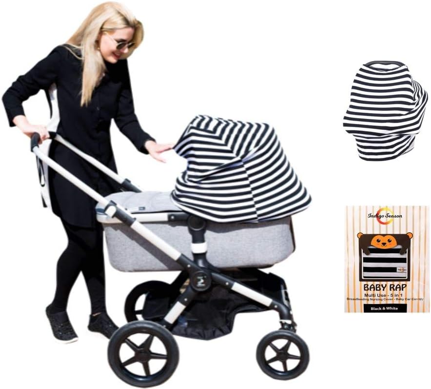 Baby Rap Nursing Breastfeeding Maternity Cover – Baby Shower Gift Set - Stroller Cover - Shopping Cart & High Chair Cover – Car Seat Canopy – Multi Use Infinity Shawl Scarf Poncho-Lightweight Blanket