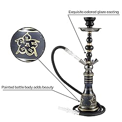 Complete Hookah Set - 4 Hose Shisha Set with Glass
