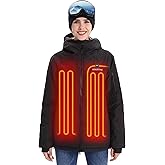Venustas Women's Heated 3L Ski Insulated Jacket with 12V Battery, Waterproof, Windproof,Breathable, RECCO Reflector Built in