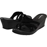 Skechers Cali Women's Rumblers-Beautiful People Wedge Sandal,Black,10 M US