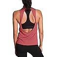 Mippo Workout Tops for Women Open Back Yoga Shirts Tank Tops Athletic Tops Gym Workout Clothes